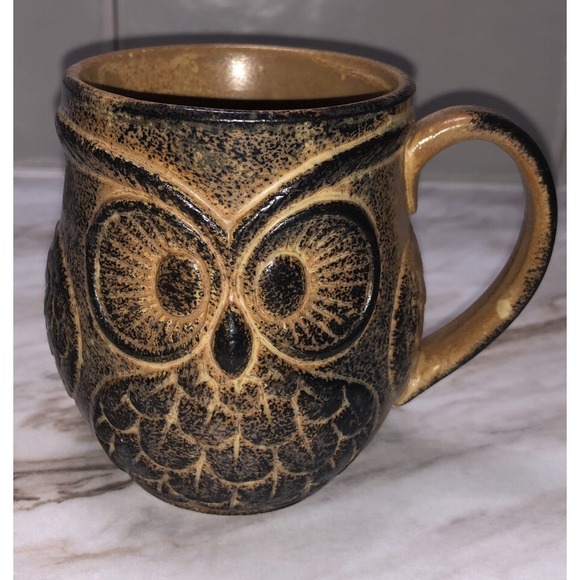 Stoneware Other - Holt Howard Brown Stoneware Textured Owl Mug/Cup